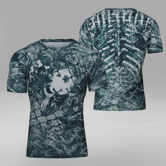 MMA-T Shirt | Cage Effect Design | Polyester |  X Small to 2Xlarge men's |  Blue Green
