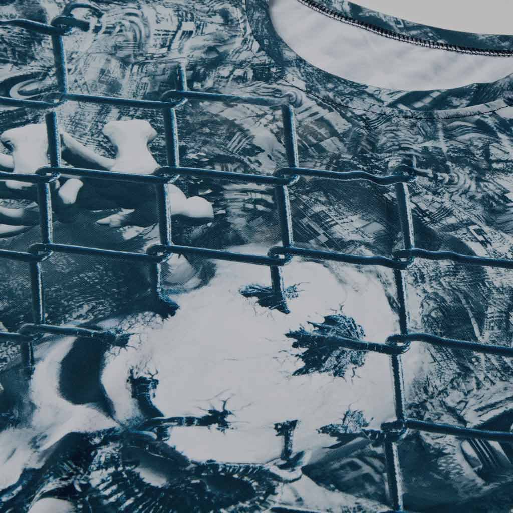 Men's Gym -T Shirt Cage Effect  Polyester Cotton Stretch