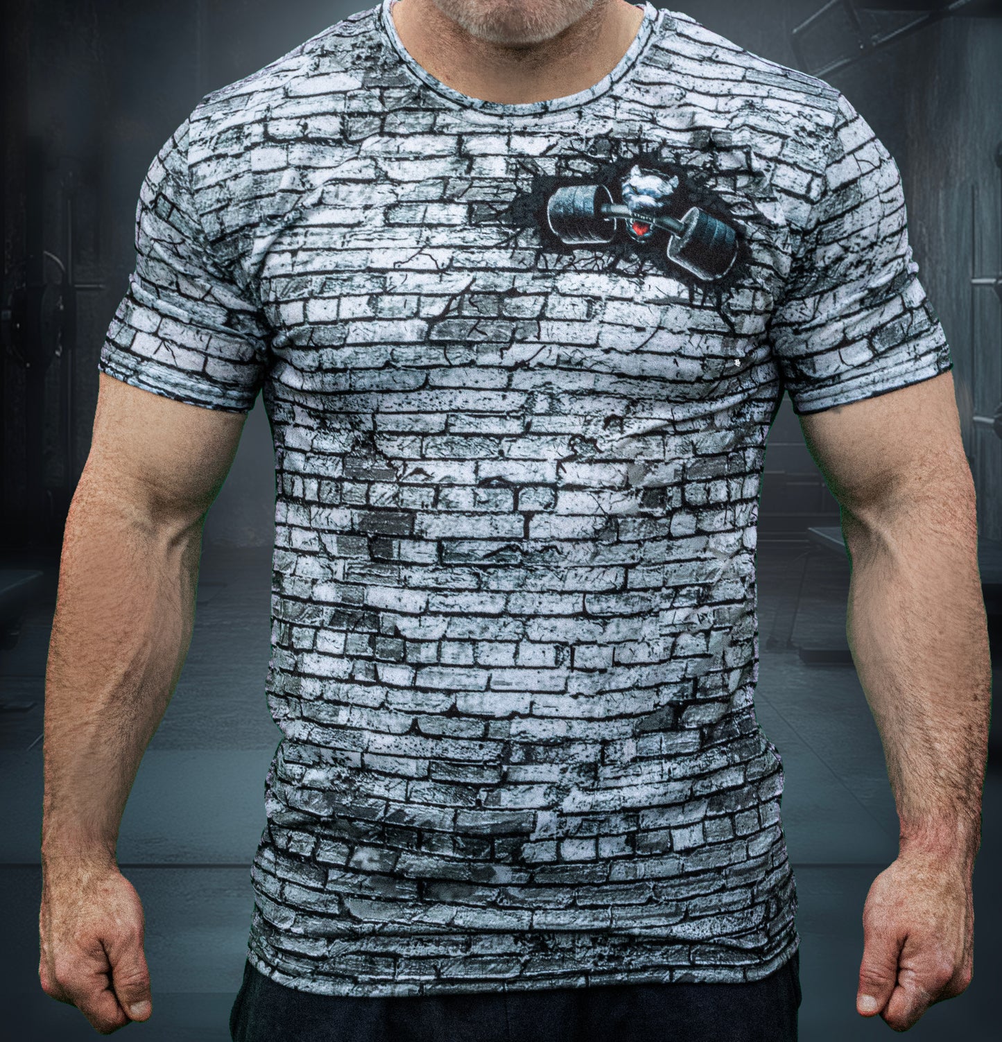 Weightlifting T- Shirt Mutant K9 White Polyester Cotton Stretch