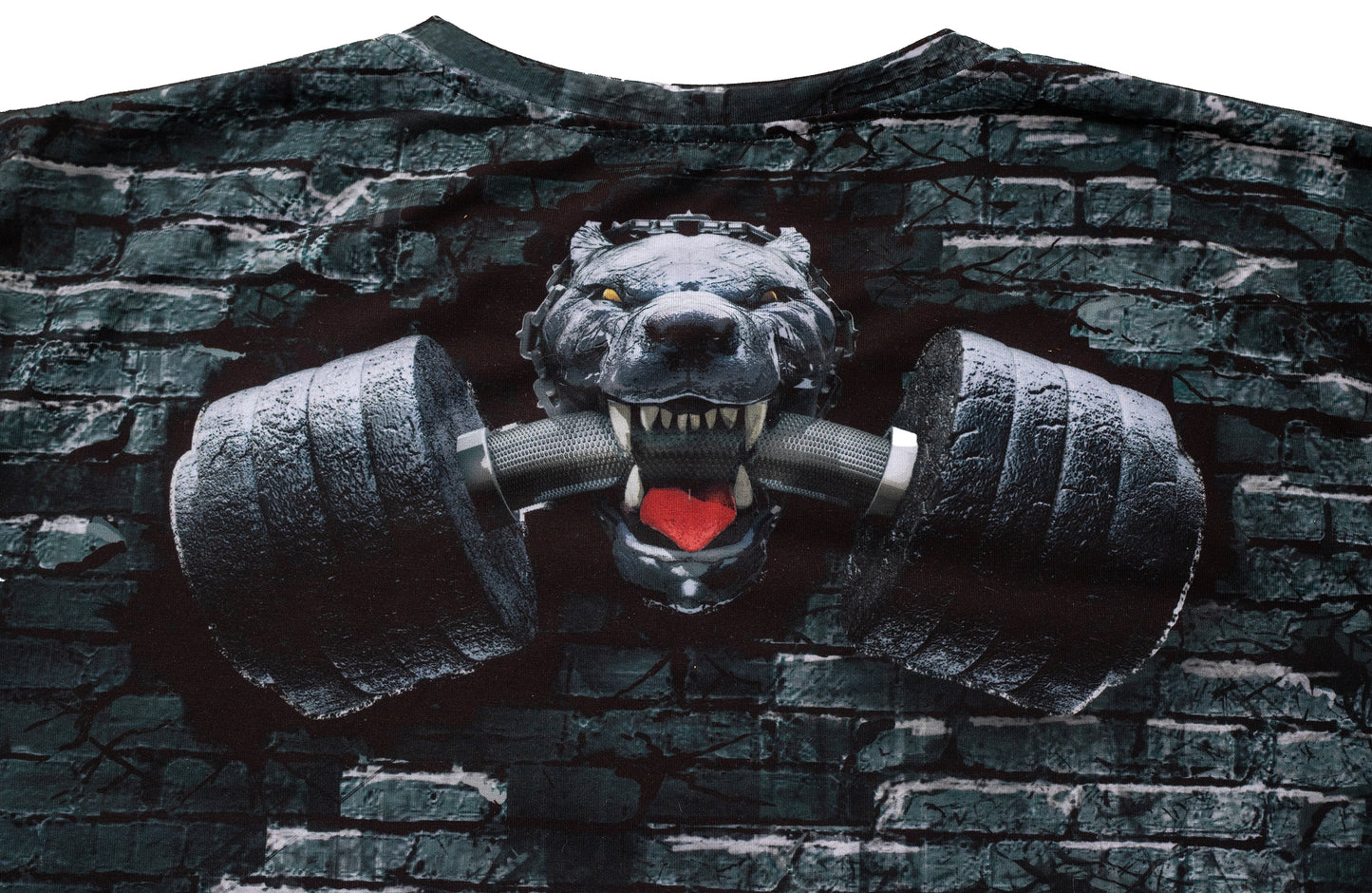 Men's Gym T-Shirt 'Mutant K9' Polyester Cotton Stretch