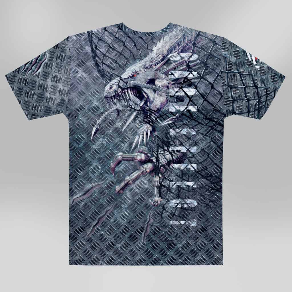 Men's Gym T-Shirt  'Metal Clad '  Polyester Cotton Stretch