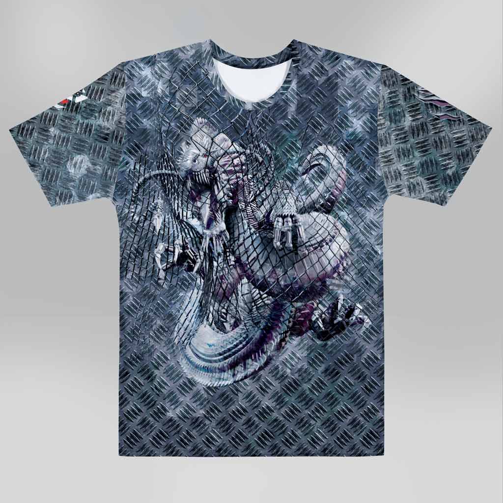 Men's Gym T-Shirt  'Metal Clad '  Polyester Cotton Stretch