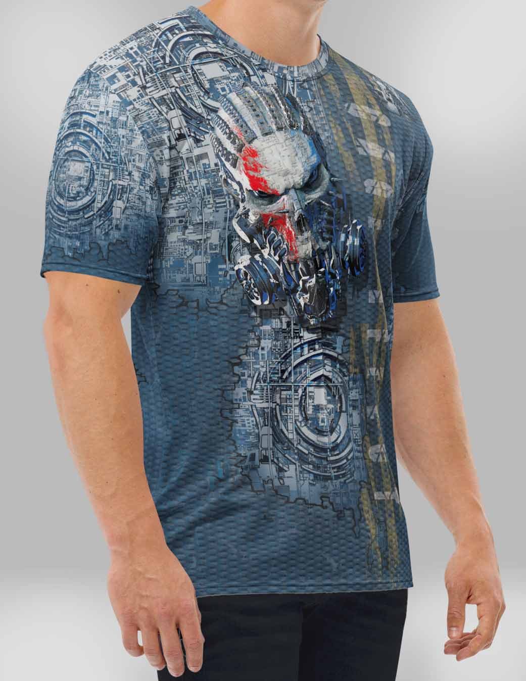 Men's Gym T-Shirt  'Machined for War'  Polyester Cotton Stretch