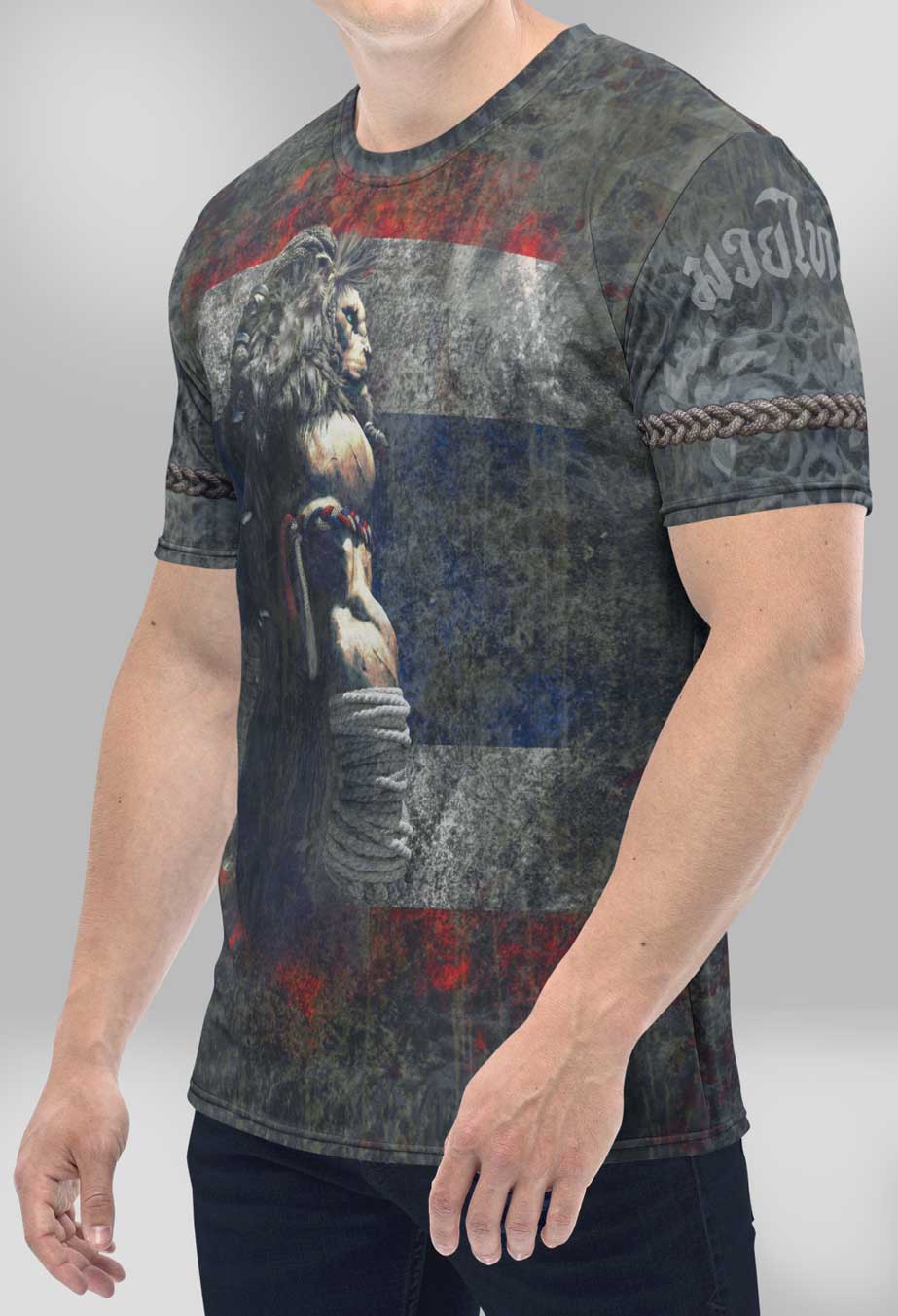 Men's Gym  T-Shirt 'Muay Thai'  Polyester Cotton Stretch