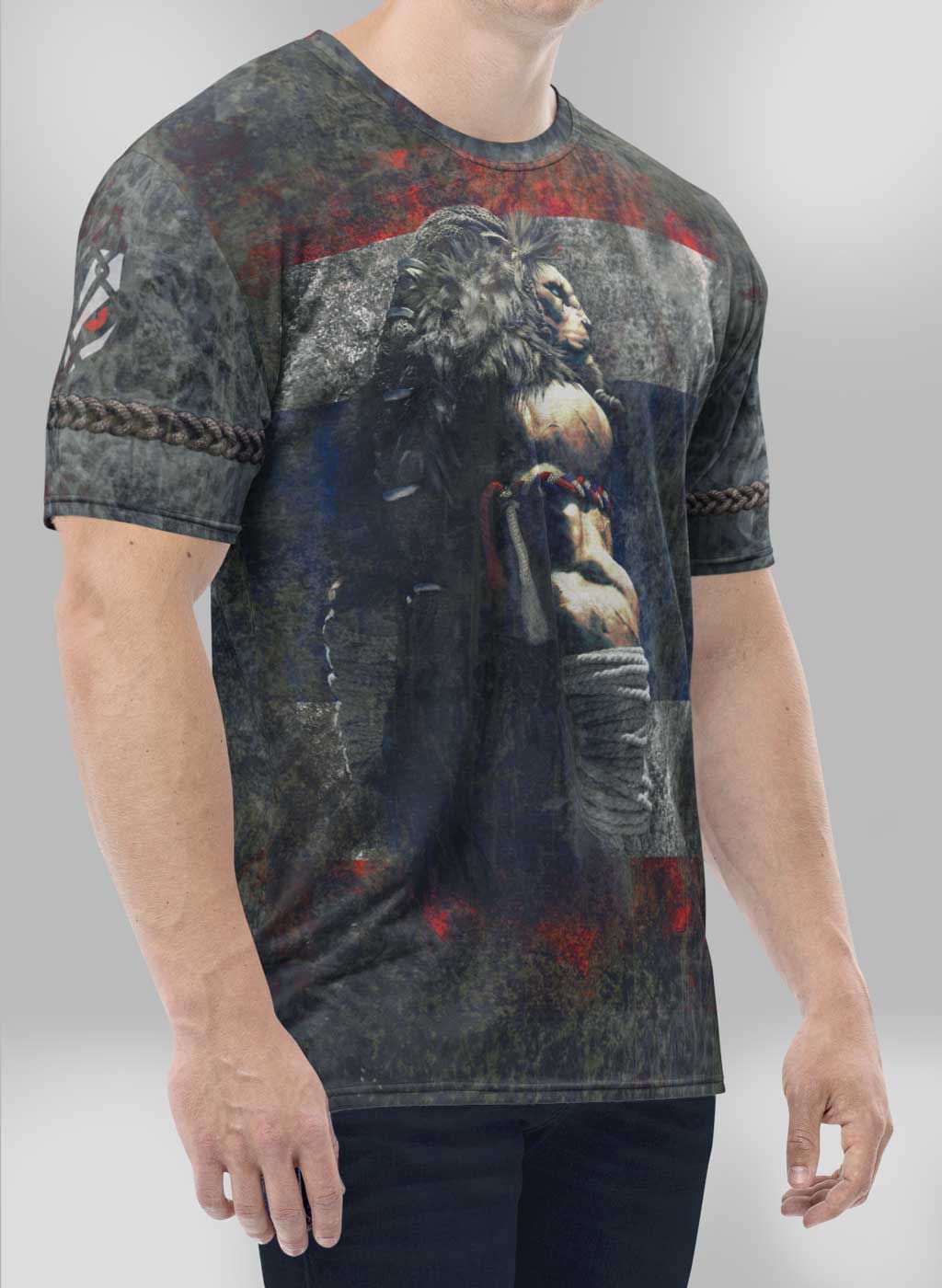 Men's Gym  T-Shirt 'Muay Thai'  Polyester Cotton Stretch