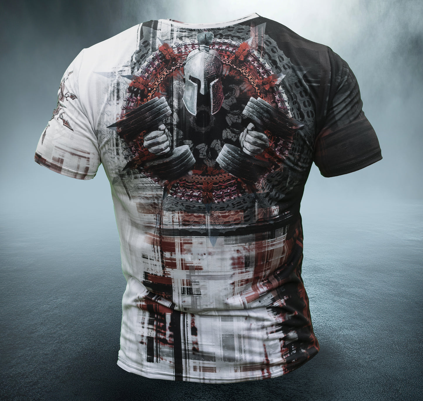 Men's Gym T-Shirt 'War Face' Polyester Cotton Stretch