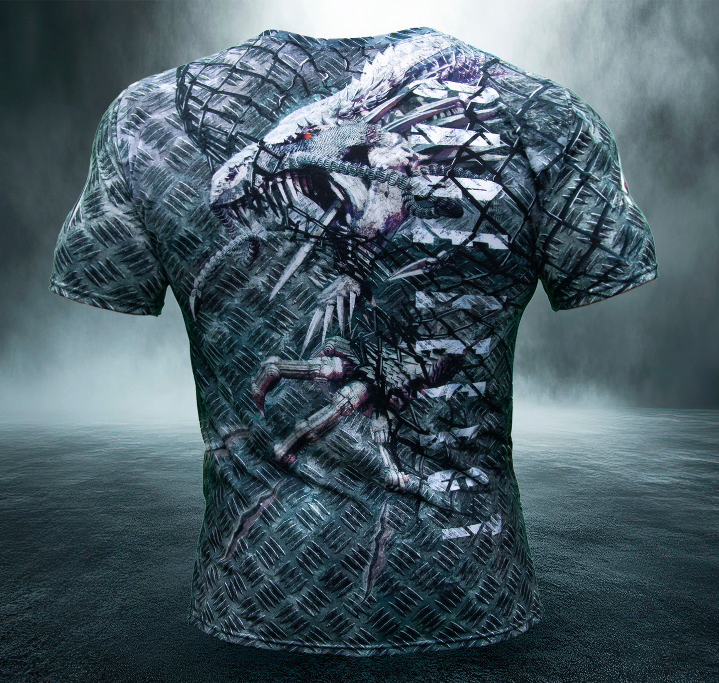 Men's Gym T-Shirt  'Metal Clad '  Polyester Cotton Stretch