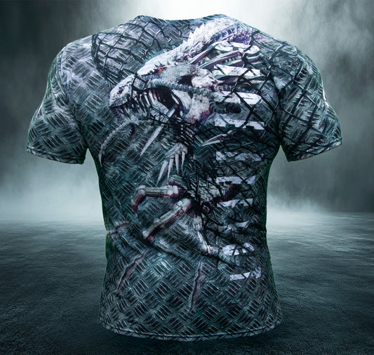 Men's Gym T-Shirt  'Metal Clad '  Polyester Cotton Stretch