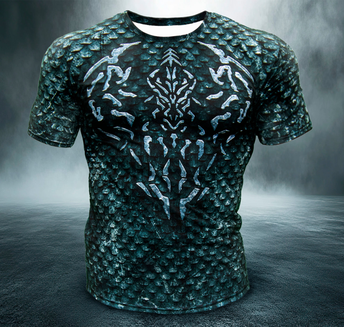 Men's Gym T-Shirt  'Dragon Steal'  Polyester  Cotton Stretch