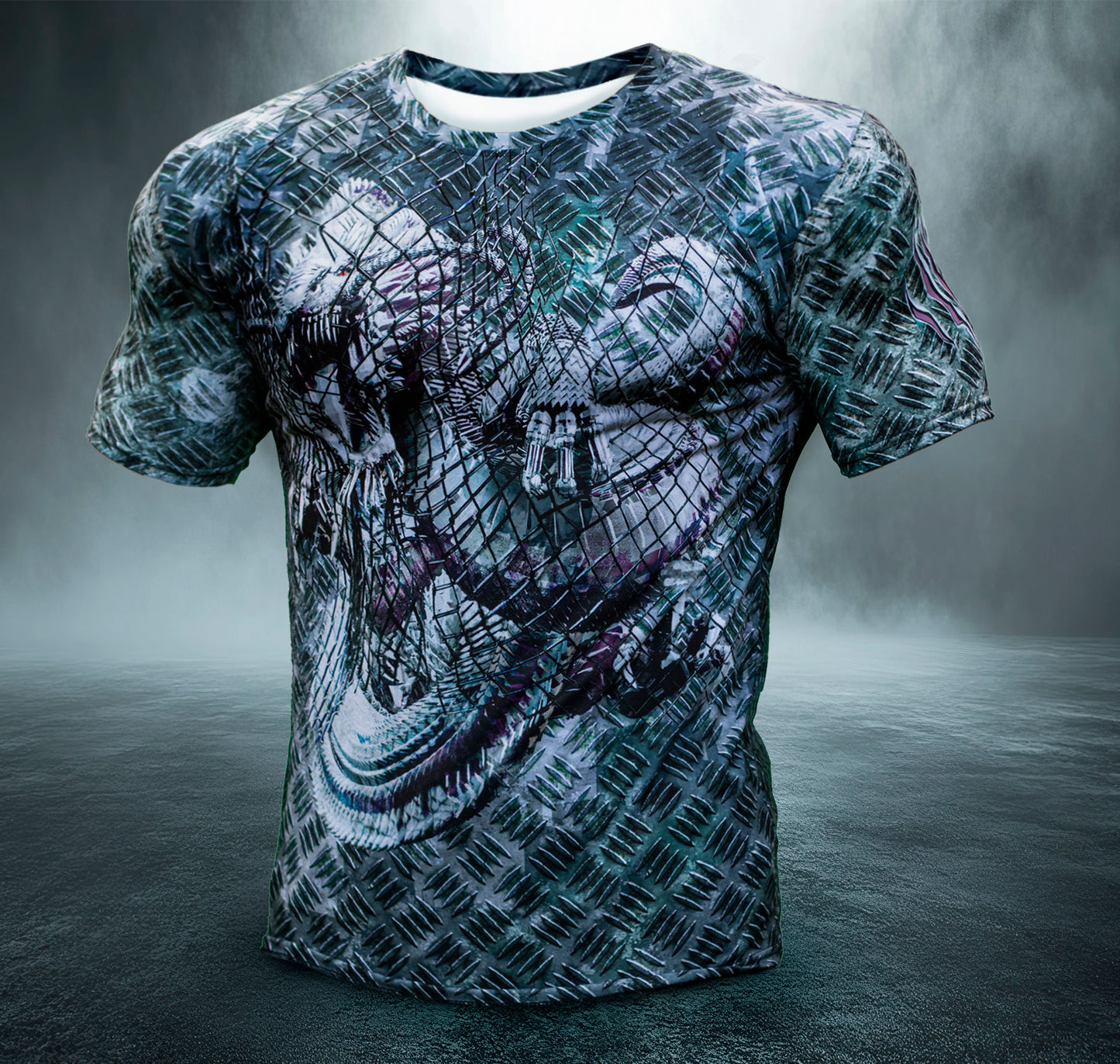 Men's Gym T-Shirt  'Metal Clad '  Polyester Cotton Stretch