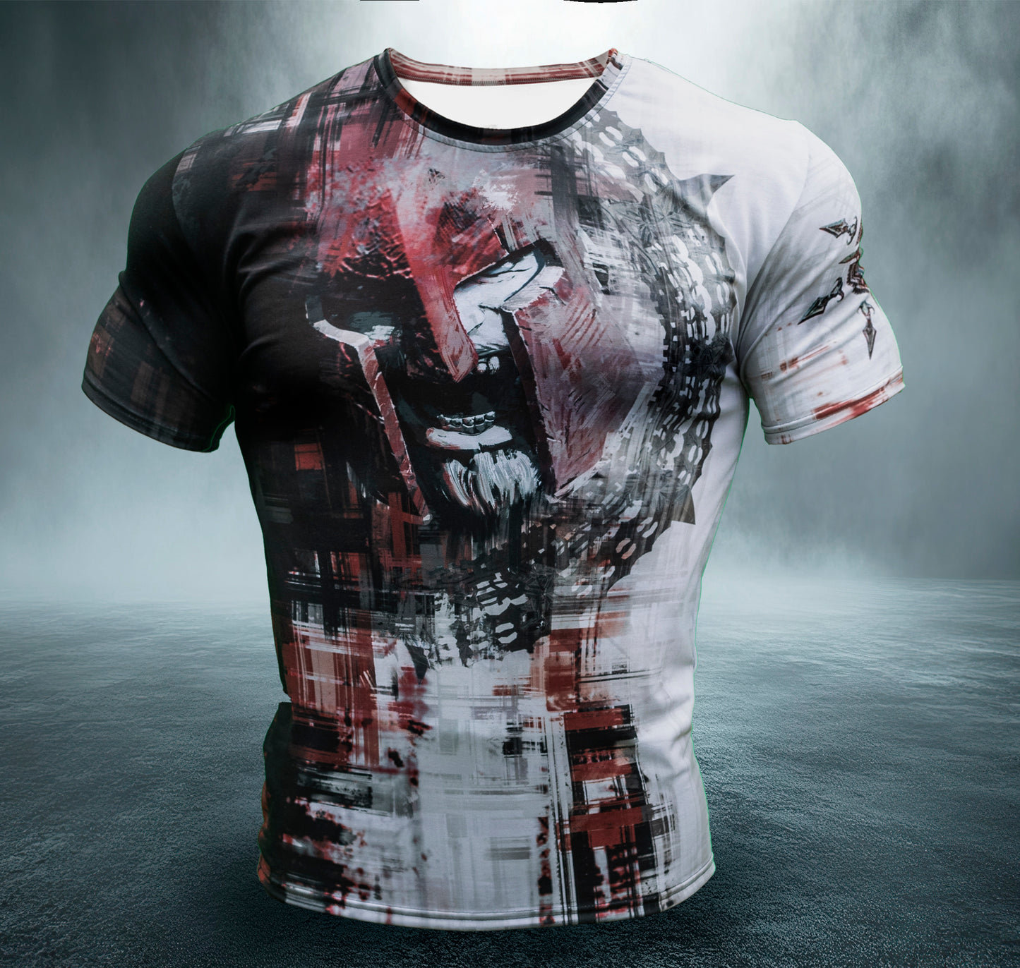 Men's Gym T-Shirt 'War Face' Polyester Cotton Stretch