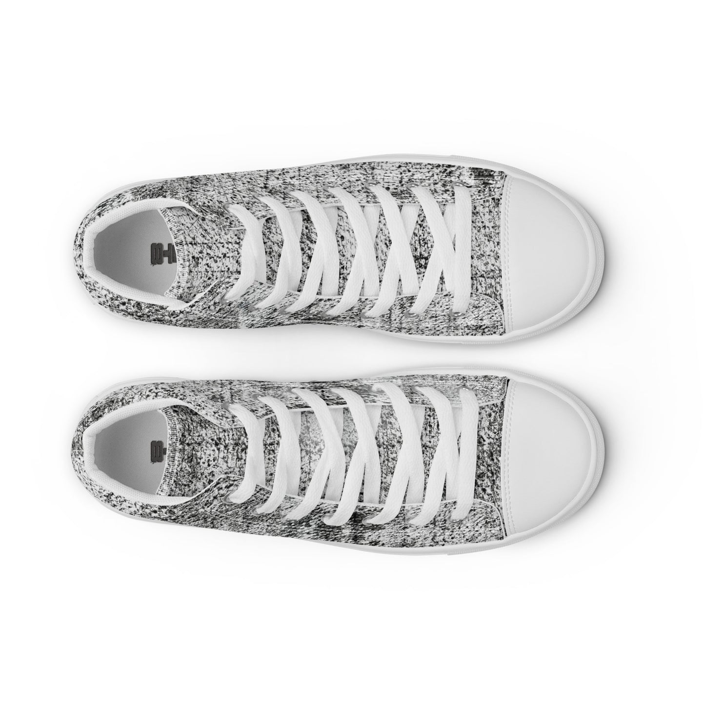 Men’s high top Distressed Pattern canvas shoes.