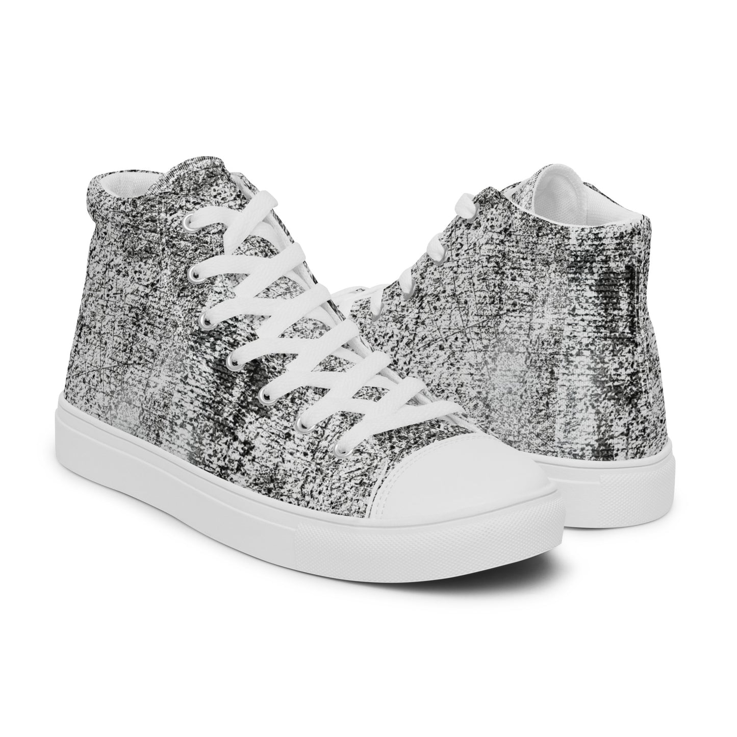 Men’s high top Distressed Pattern canvas shoes.