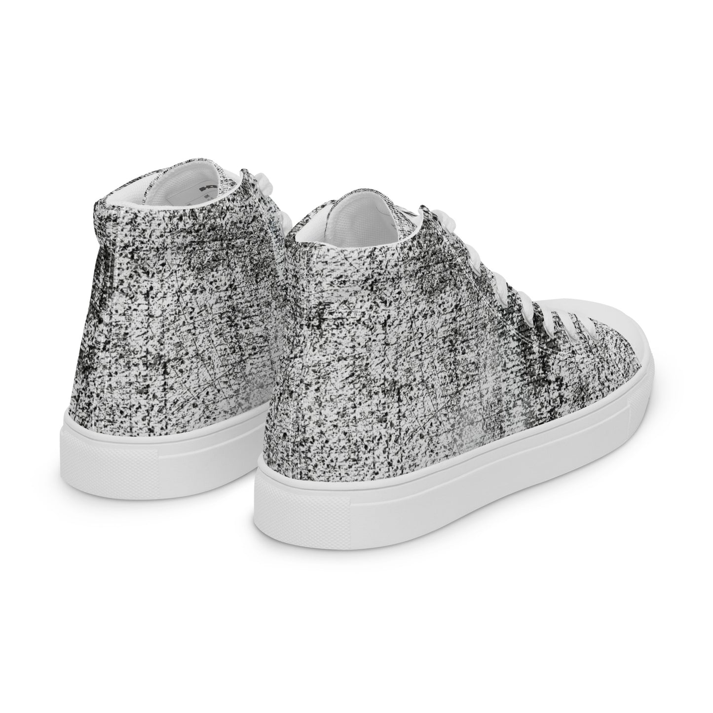 Men’s high top Distressed Pattern canvas shoes.