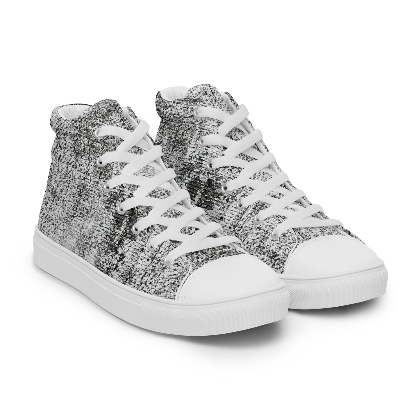 Men’s high top Distressed Pattern canvas shoes.