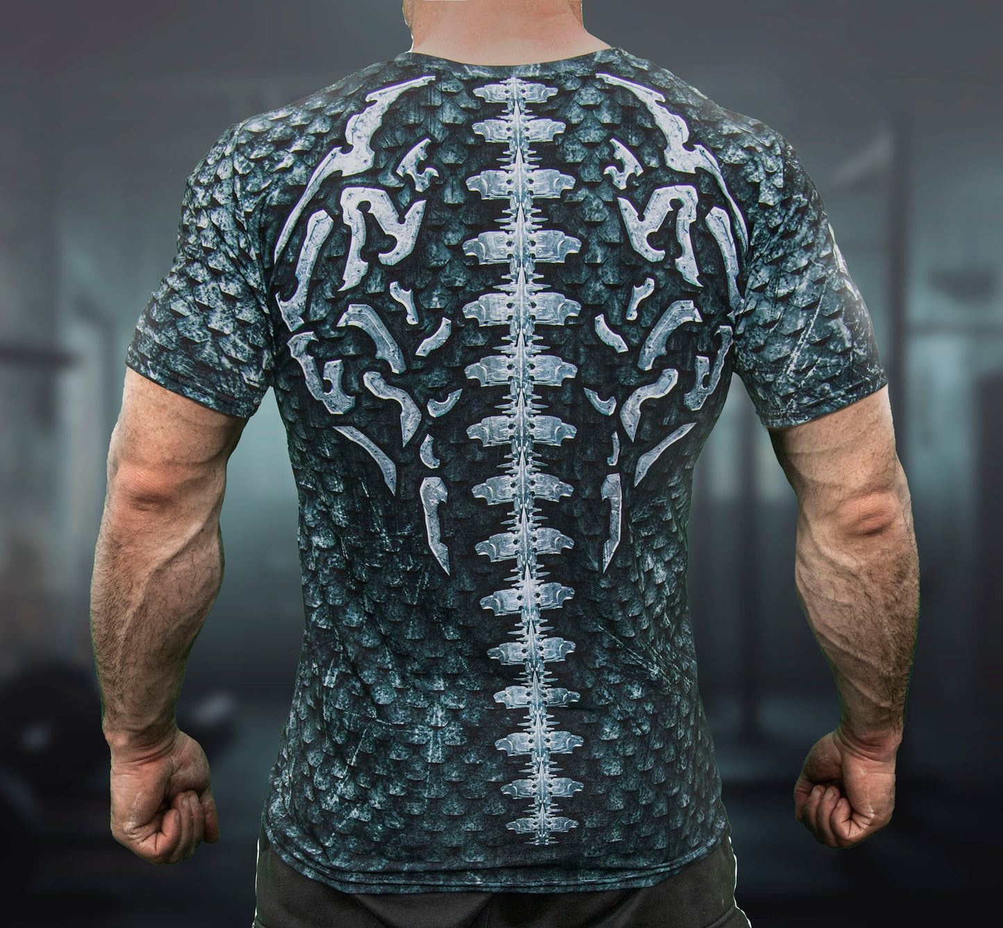 Men's Gym T-Shirt  'Dragon Steal'  Polyester  Cotton Stretch