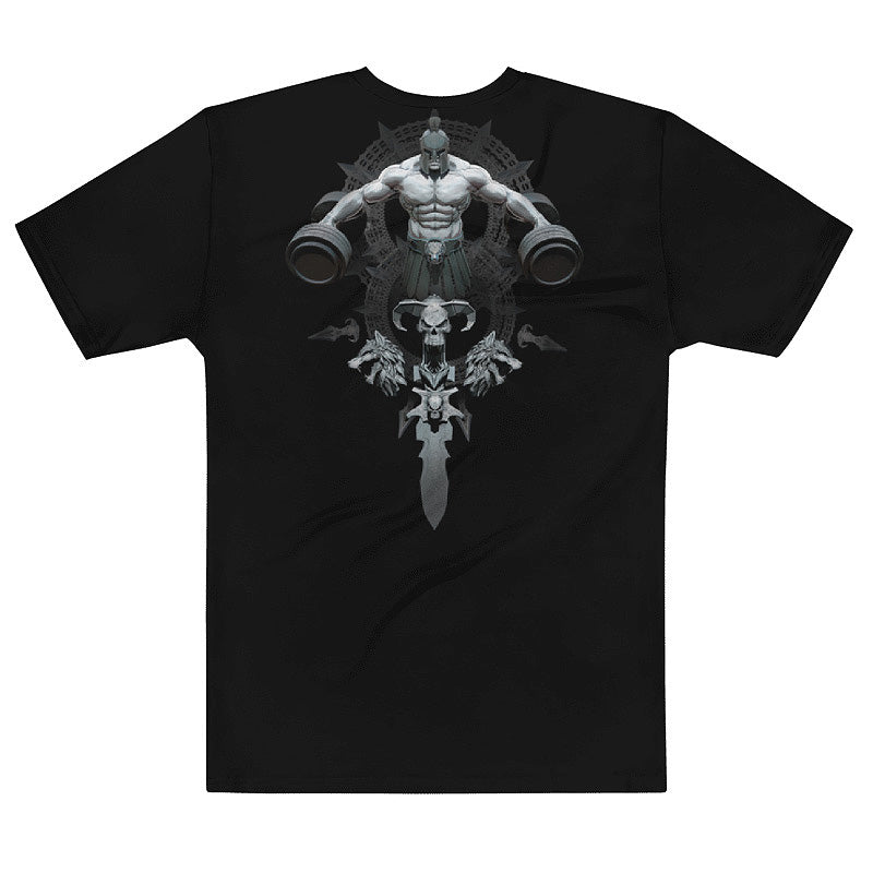 Men's Gym T-Shirt 'Warrior Lift '   Polyester Cotton Stretch