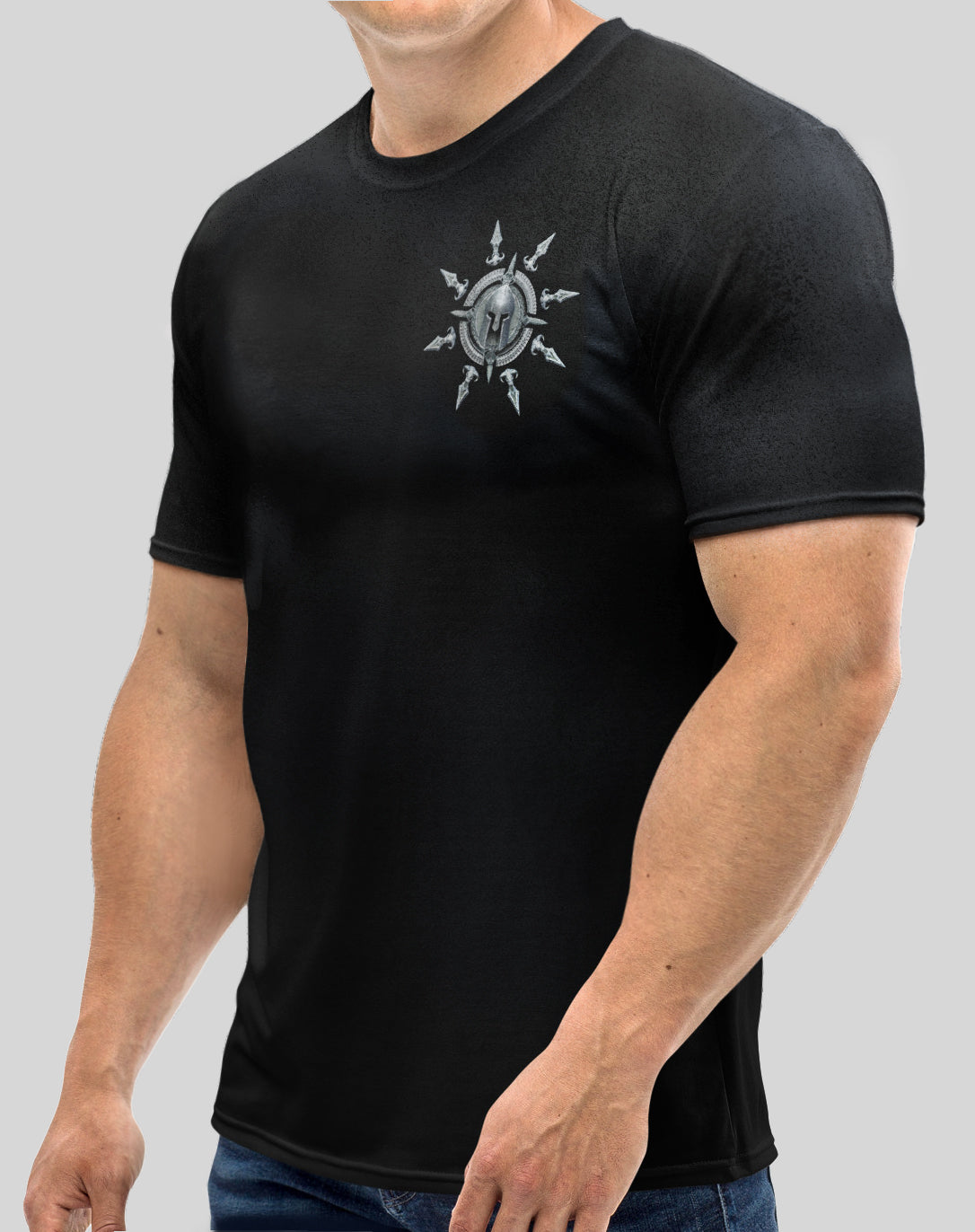 Men's Gym T-Shirt 'Warrior Lift '   Polyester Cotton Stretch