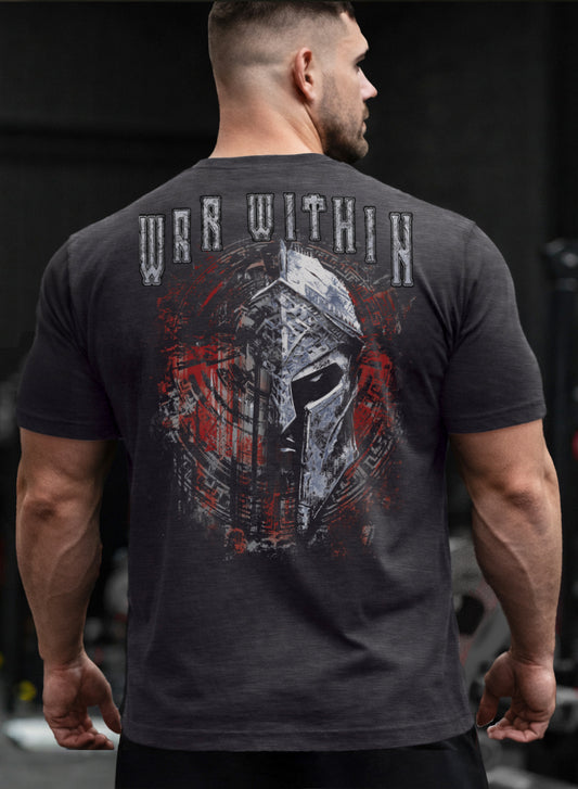 War Within 'Unbroken Helm' STANDARD FIT premium cotton T-Shirt Charcoal Grey