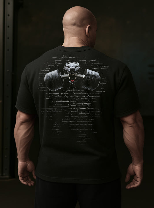 MUT8 'Ripped & Rabid'  premium BULK FIT cotton T- Shirt Black