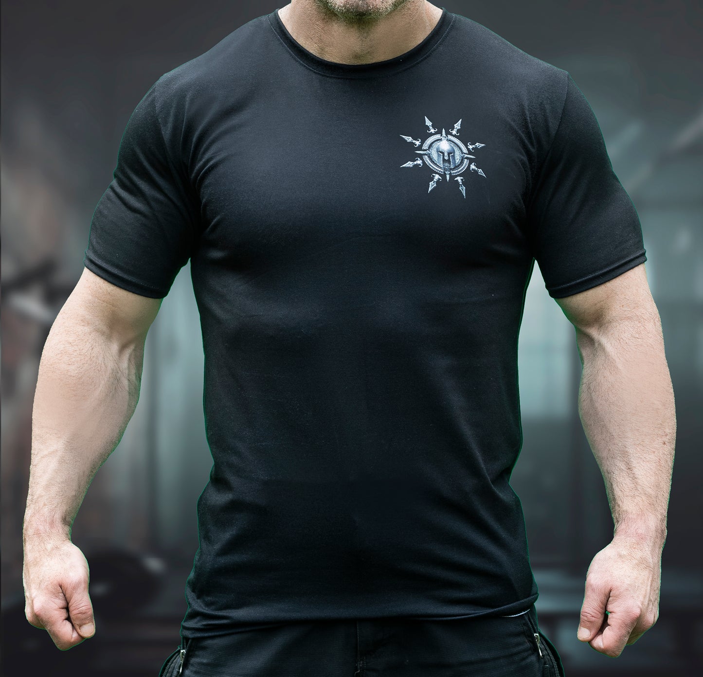 Men's Gym T-Shirt 'Warrior Lift '   Polyester Cotton Stretch