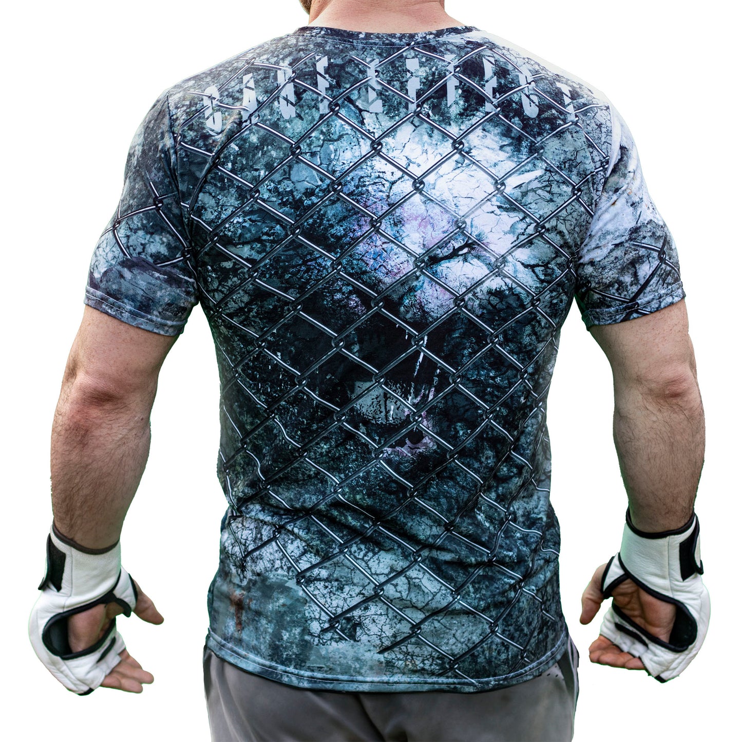 MMA-T Shirt | Carved From Rock Design | Polyester |  X Small to 2Xlarge men's |  Blue Green