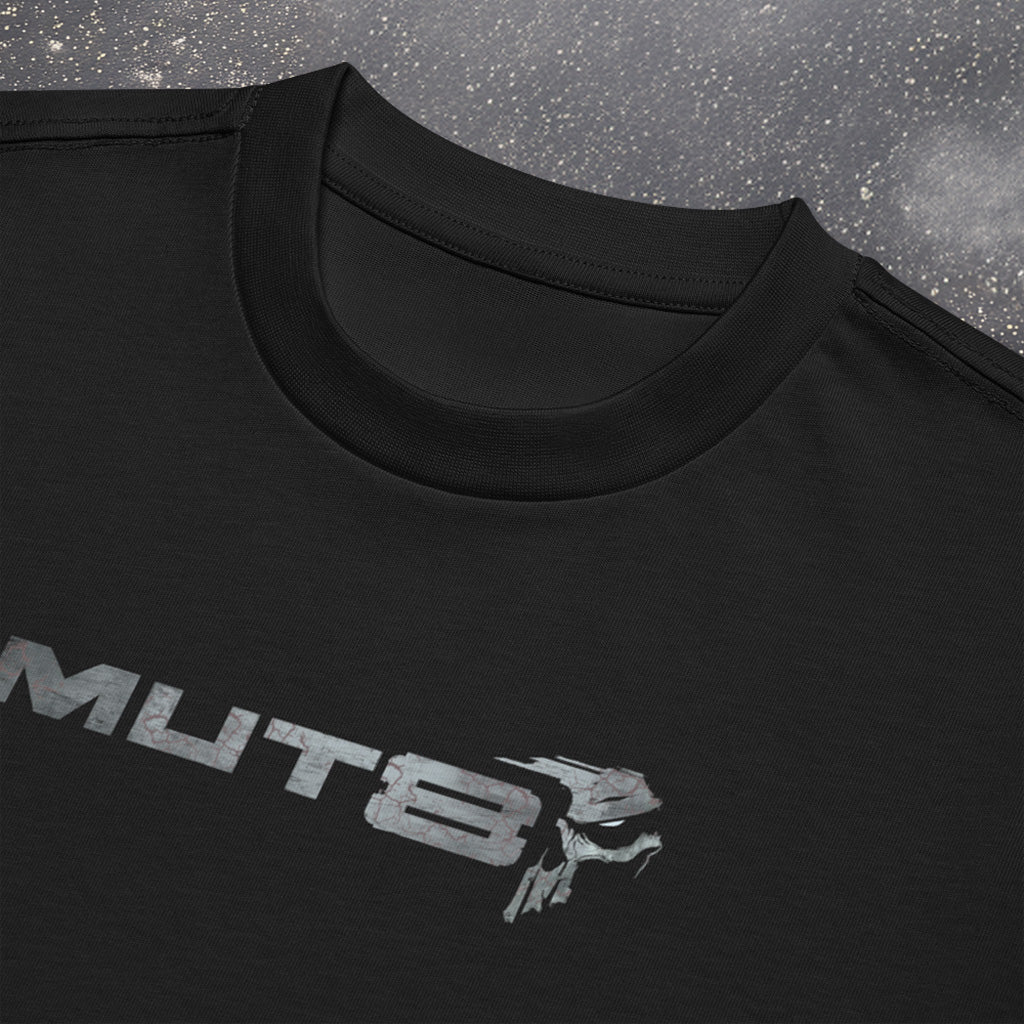 MUT8  'Tormented Steel' premium BULK FIT cotton T- Shirt Black - Winter Stronghold