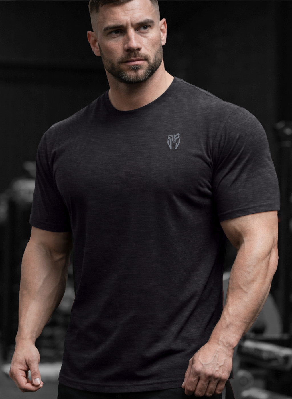 TERATOS 'Unbroken Helm' STANDARD FIT premium cotton T-Shirt Charcoal Grey