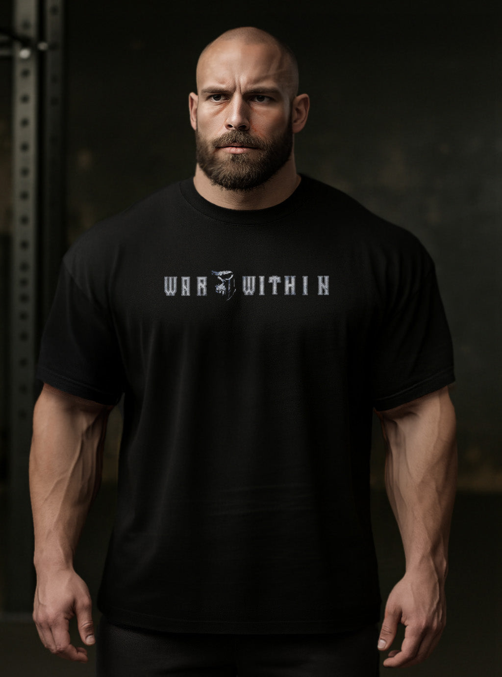 War Within 'Iron Revenant' premium BULK FIT cotton T- Shirt Black- Winter Stronghold