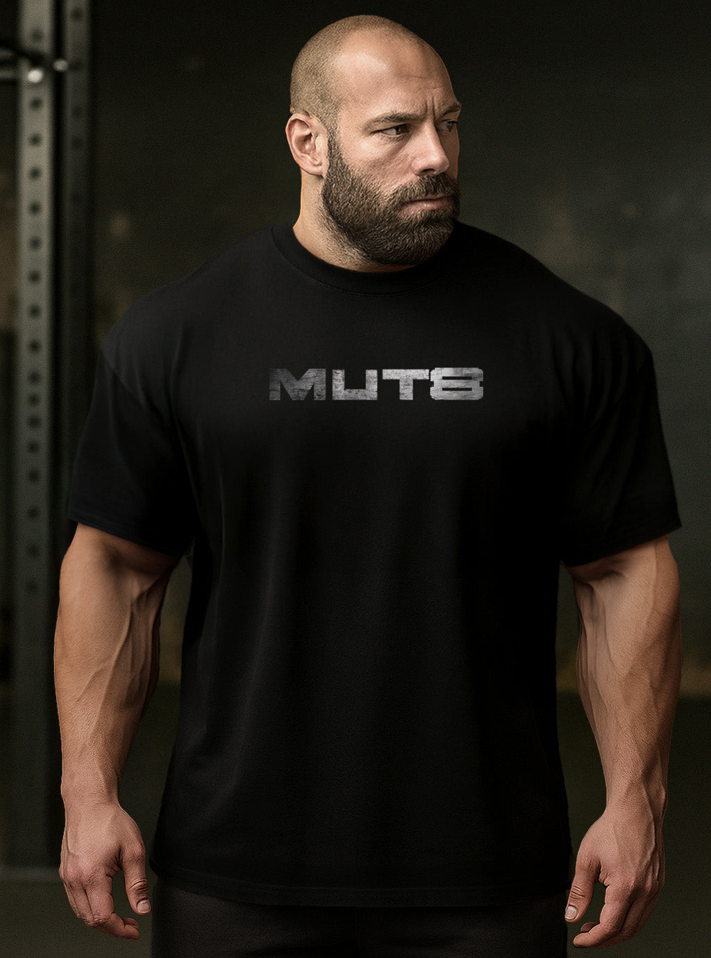 MUT8 Ripped & Rabid  premium Bulk Fit cotton T- Shirt Black