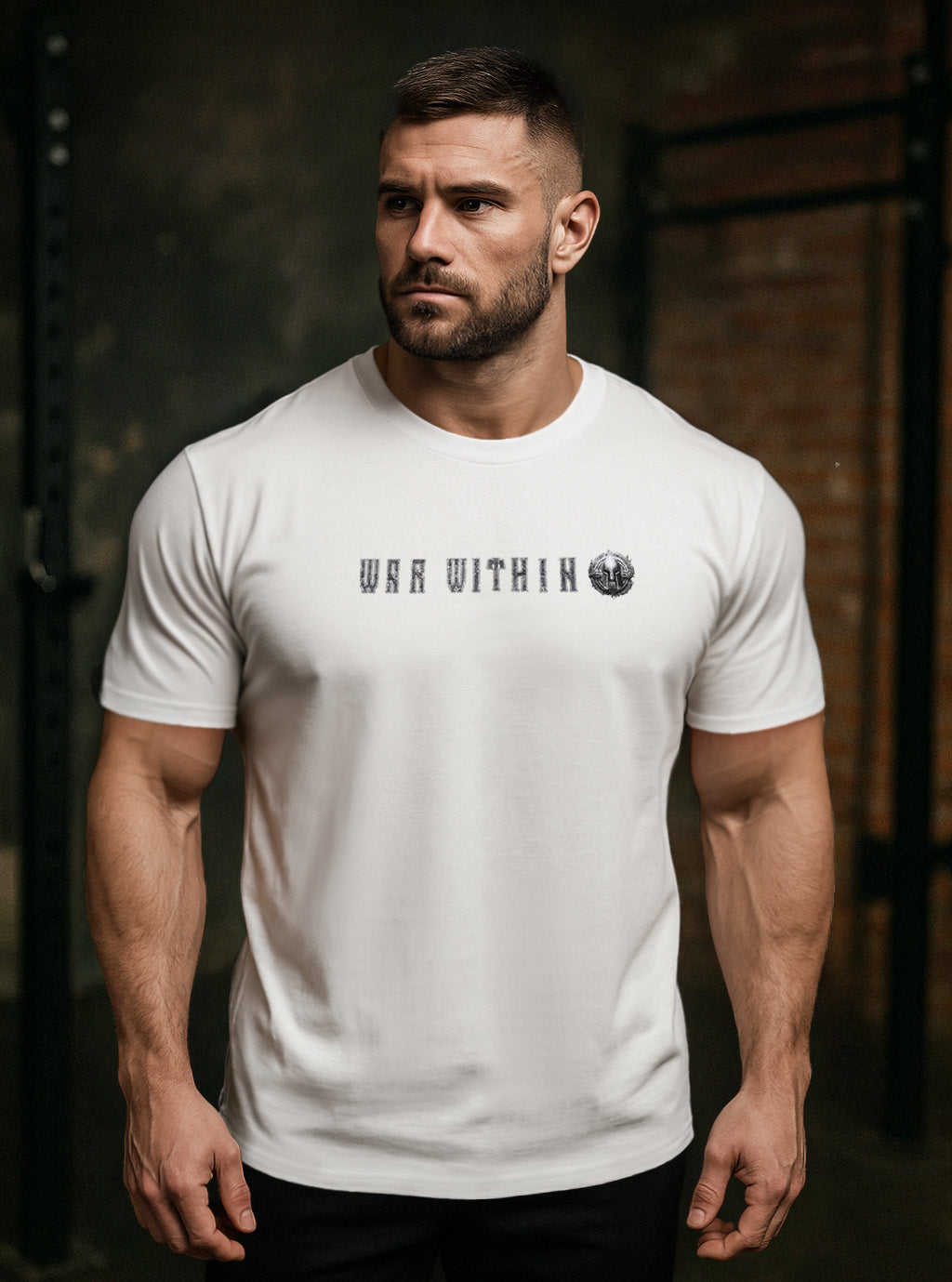 War Within 'Shield Breaker' White FORM FIT premium cotton T-Shirt - Winter Stronghold