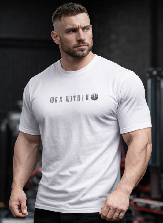 War Within 'Shield Breaker' White STANDARD FIT premium cotton T-Shirt