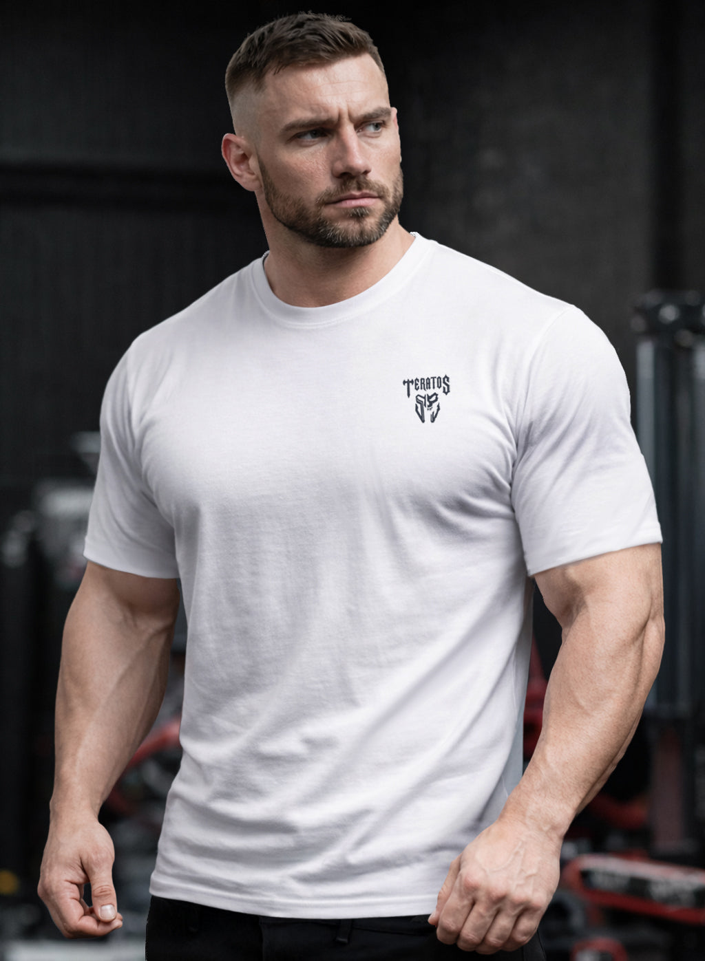 TERATOS 'Shield Breaker' White STANDARD FIT premium cotton T-Shirt