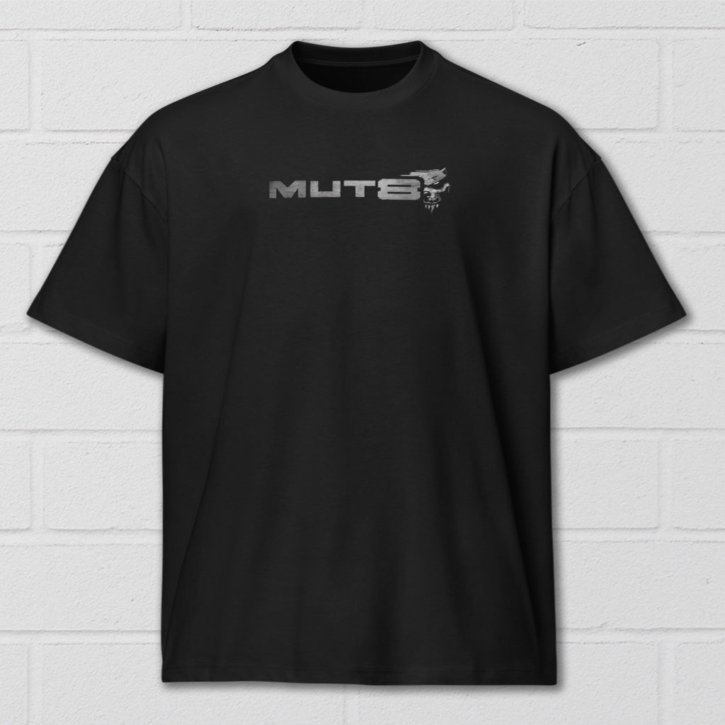 MUT8 'Ripped & Rabid'  premium BULK FIT cotton T- Shirt Black -Winter Stronghold