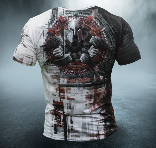 Men's Gym T-Shirt  'War Face'   Polyester Cotton Stretch