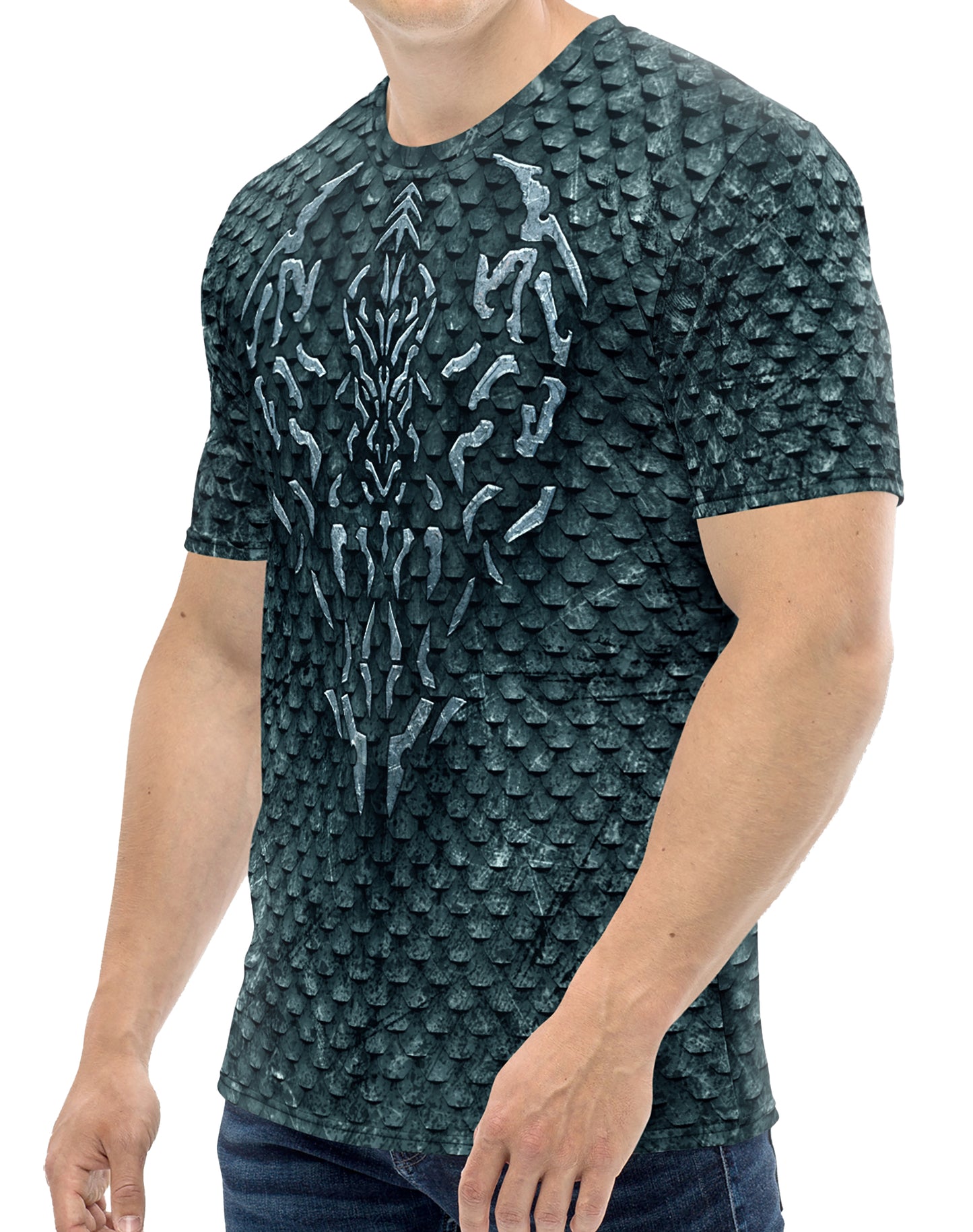 Men's Gym T-Shirt  'Dragon Steal'  Polyester  Cotton Stretch