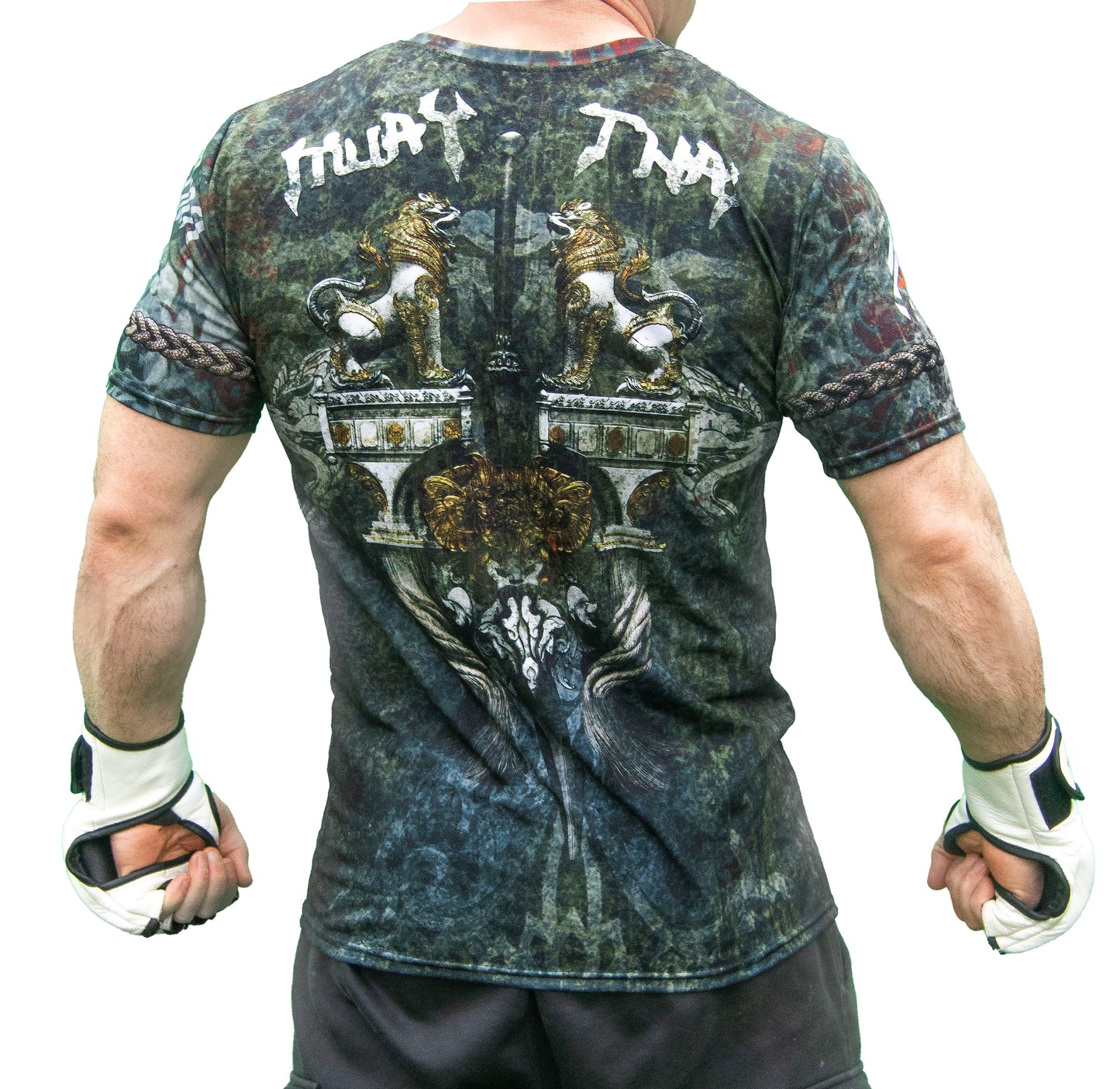 MMA-T Shirt | Mauy Thai Design | Polyester |  X Small to 2Xlarge men's | Green White Red Blue