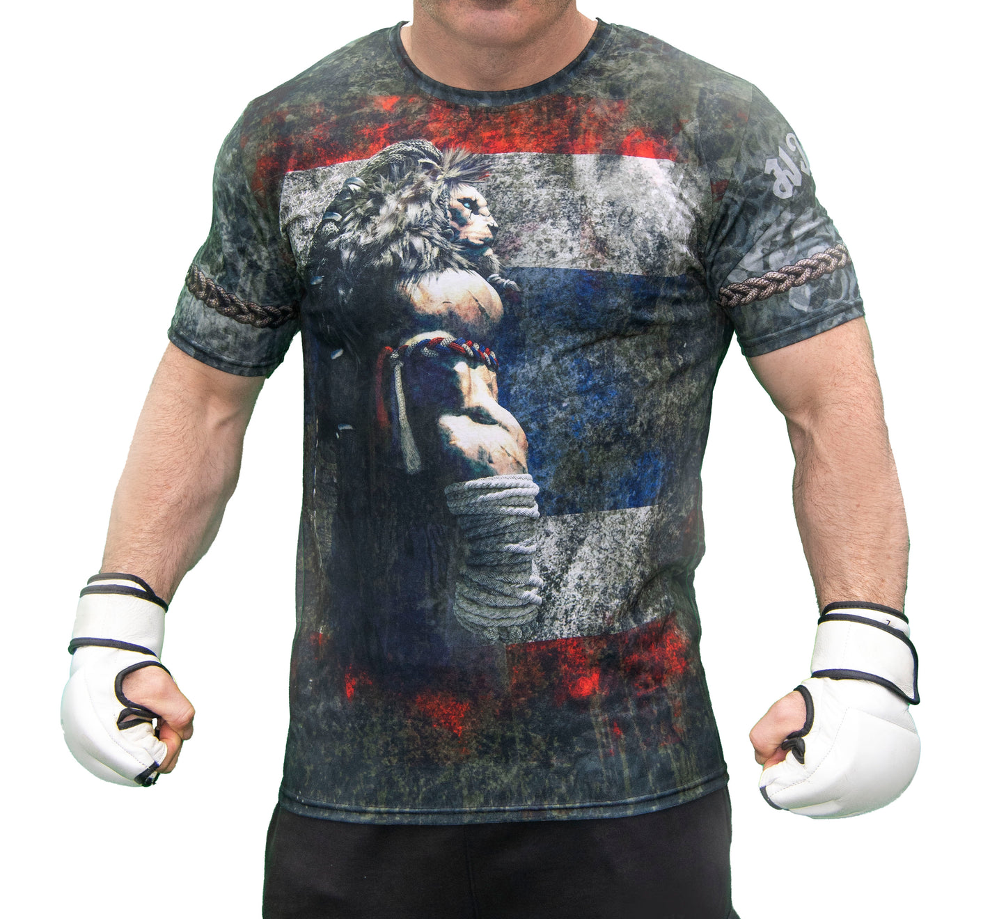 MMA-T Shirt | Mauy Thai Design | Polyester |  X Small to 2Xlarge men's | Green White Red Blue