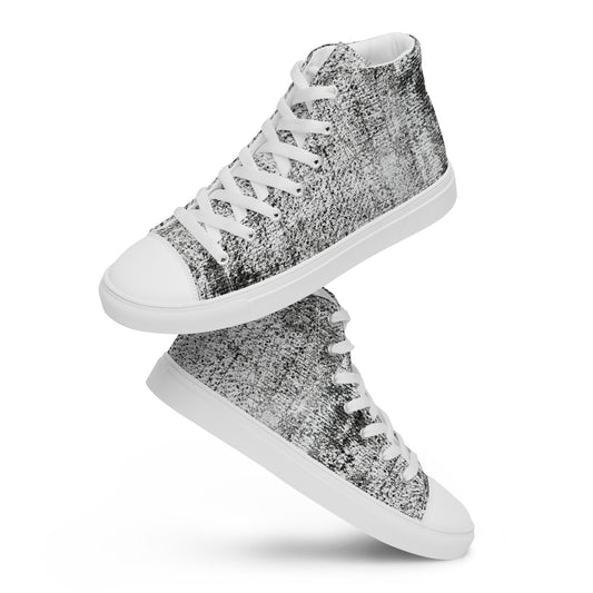 Men’s high top Distressed Pattern canvas shoes.